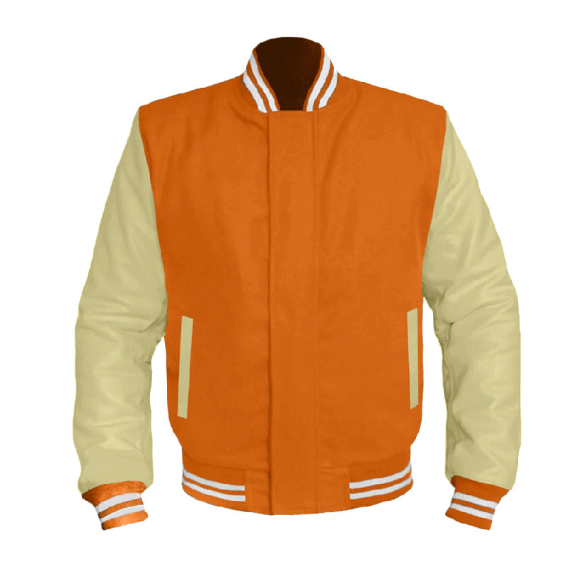 Leather Sleeve Varsity Jacket for Men